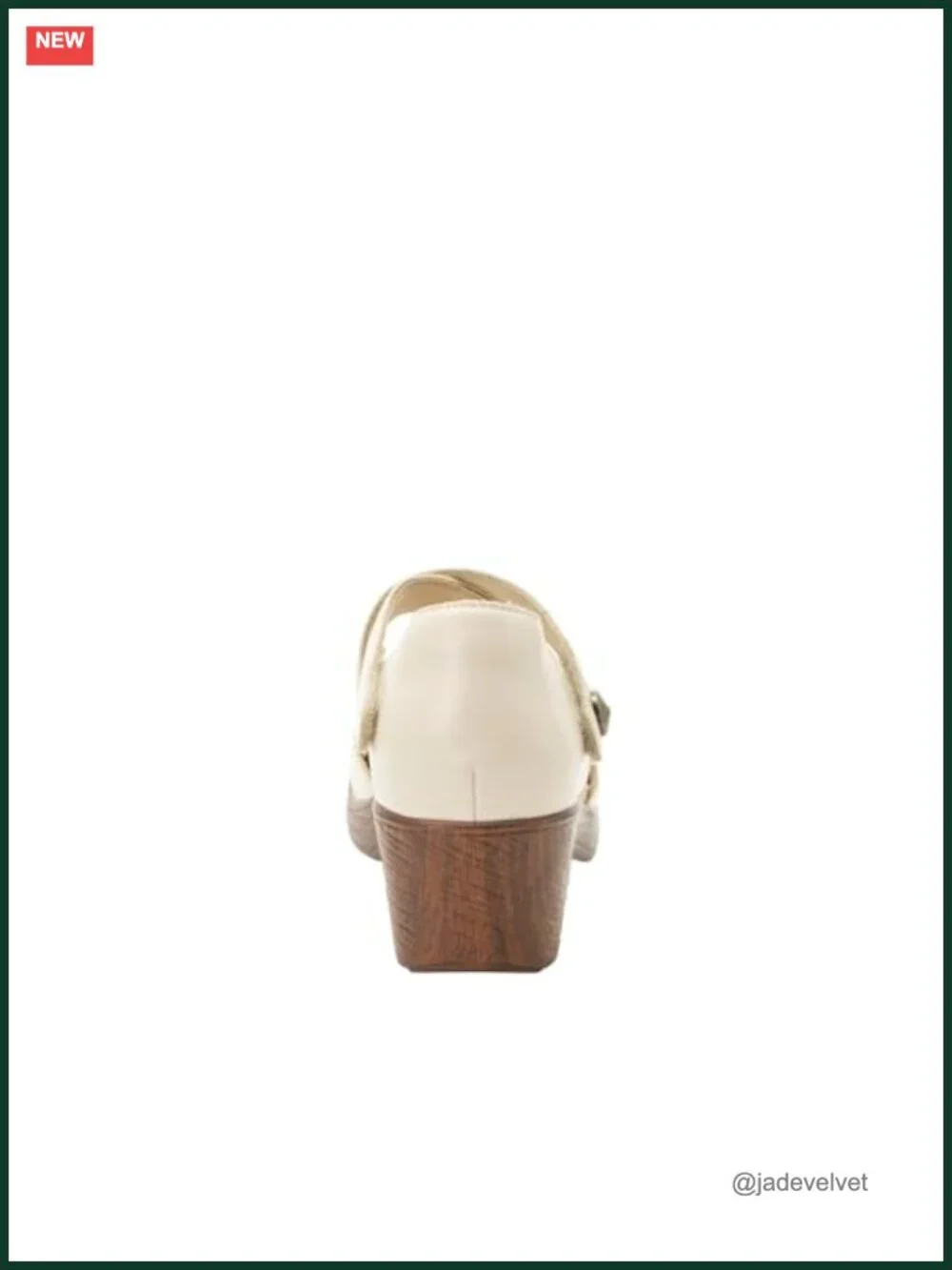 Leather Mary Jane Wedge with Arch Support Slip Resistant Kitten Heel
